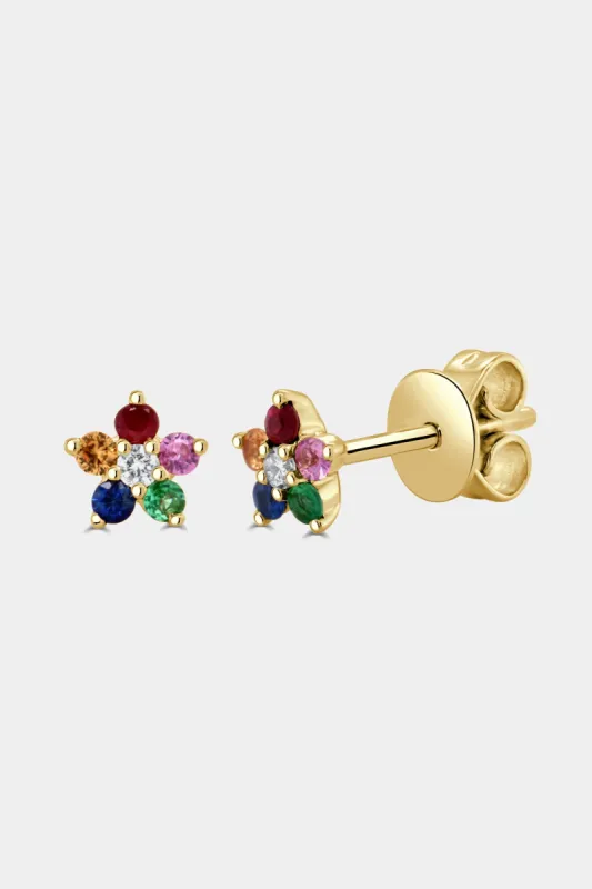Multi Color & Diamond Flower Stud Earrings sold by Lord & Taylor