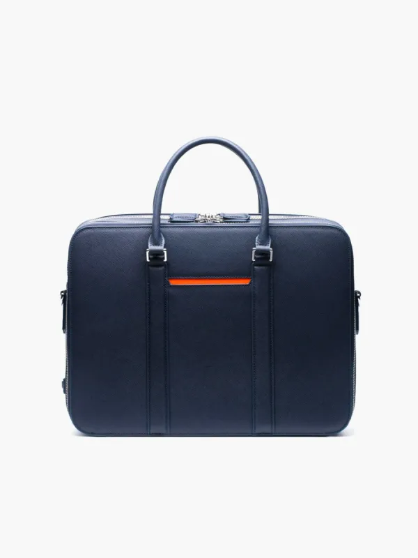 Manhattan Double-Zip Leather Briefcase sold by Lord & Taylor