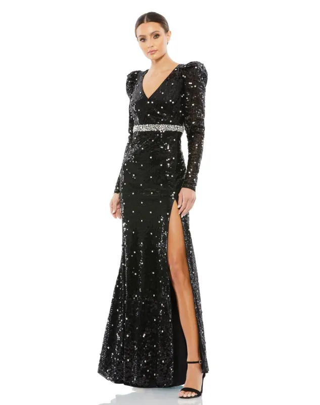 Puff Sleeve Embellished Gown sold by Lord & Taylor