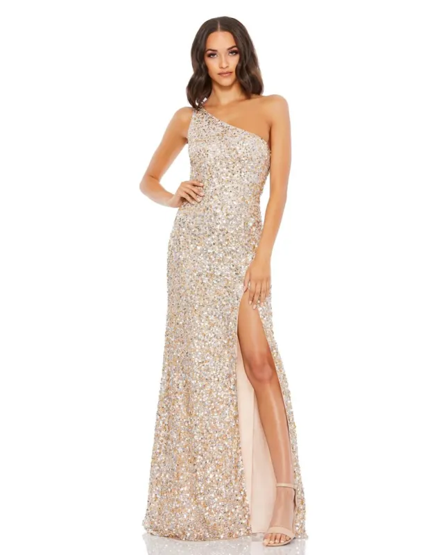 Sequin One Shoulder Gown W/ Embellishements sold by Lord & Taylor