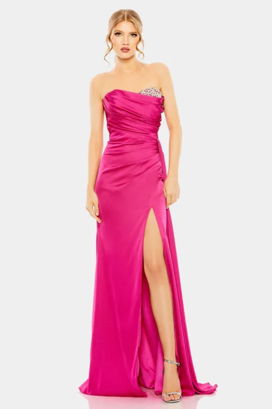 Strapless Embellished Sweetheart Neckline Satin Gown sold by Lord & Taylor