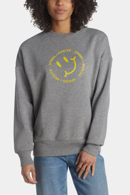 Smiley Crew Neck Fleece Sweatshirt sold by Lord & Taylor