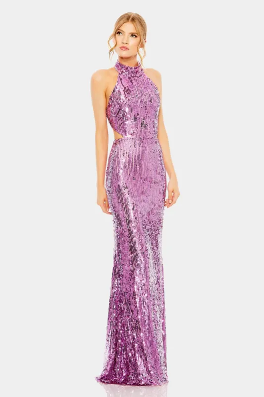 Open Back High Neck Sequin Gown sold by Lord & Taylor