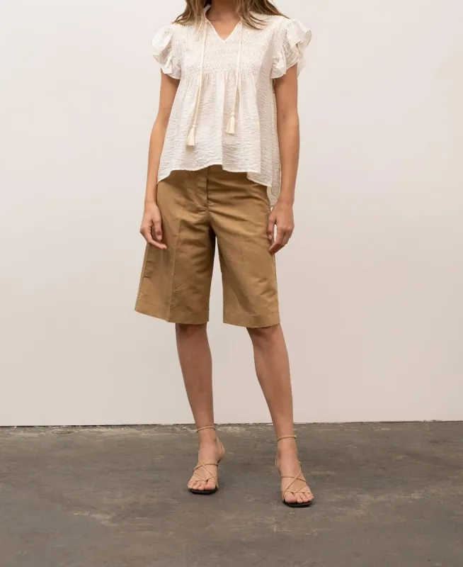 Asymmetrical Flutter Short Sleeve Top sold by Lord & Taylor