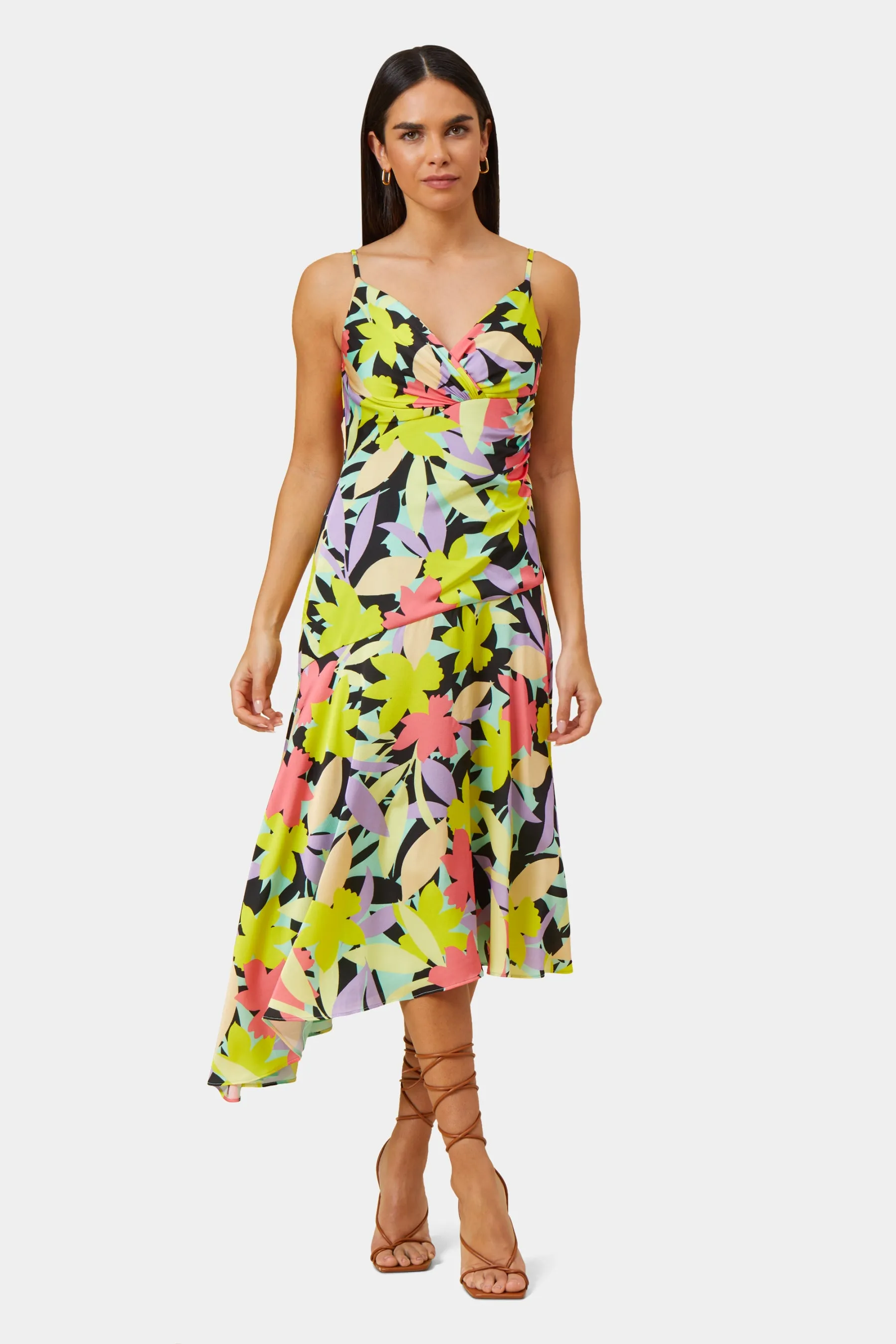 V-Neck Asymmetrical Midi Dress sold by Lord & Taylor