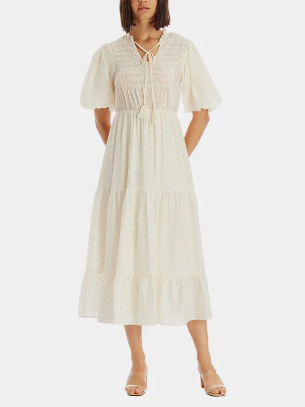 Puff Sleeve Maxi Tiered Dress sold by Lord & Taylor