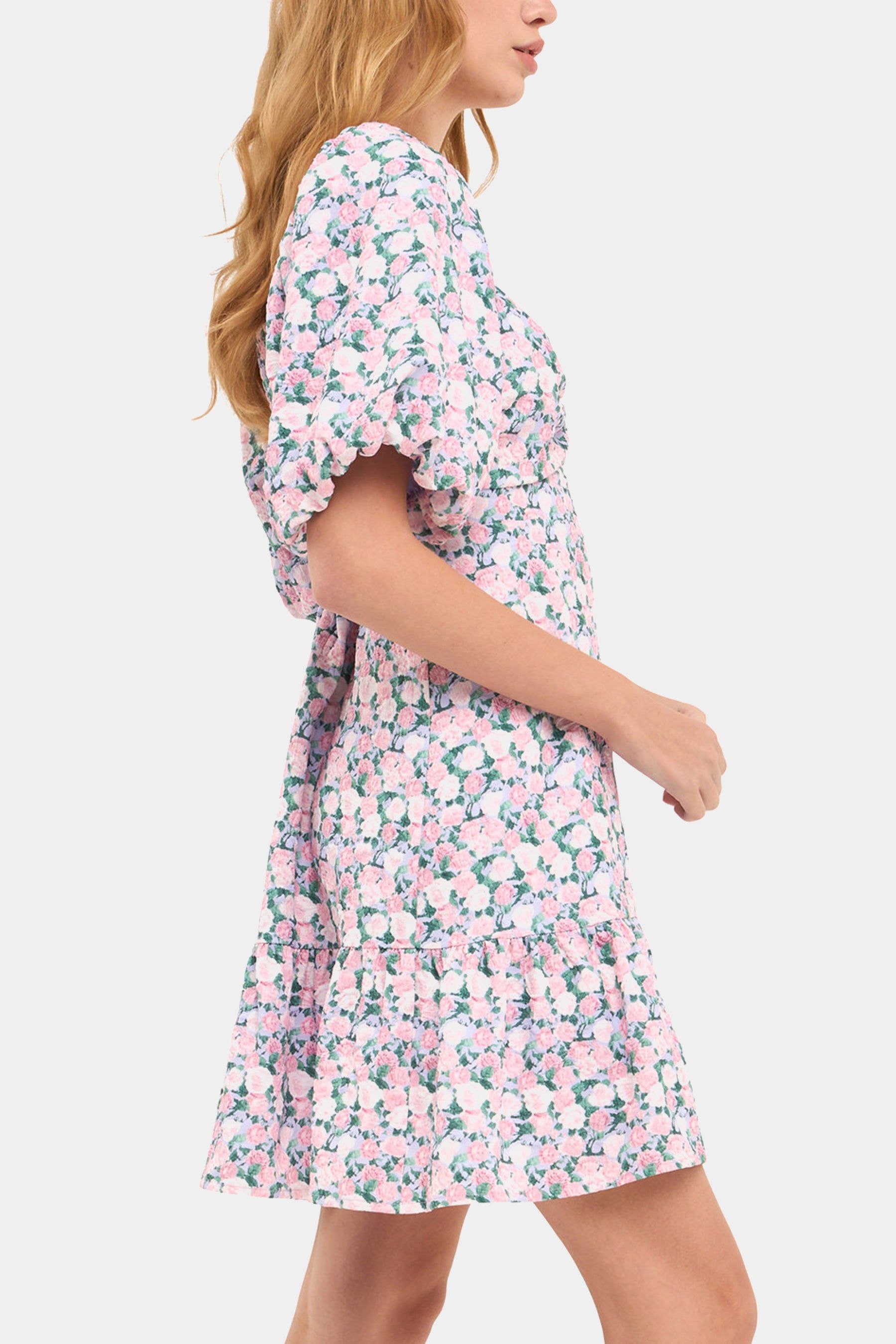 Floral Puff Sleeve Mini Dress sold by Lord & Taylor product image thumbnail 5