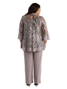 Pant Set With Sequin Swing Jacket and Built In Necklace sold by Lord & Taylor