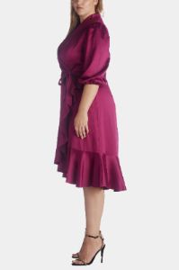 Satin Crepe Wrap Dress sold by Lord & Taylor