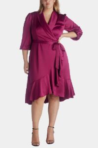 Satin Crepe Wrap Dress sold by Lord & Taylor