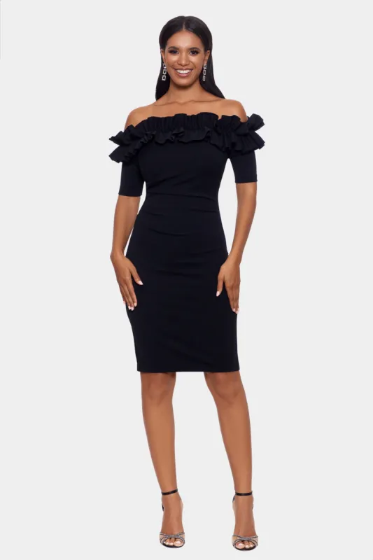 Scuba Ruffle Top Dress sold by Lord & Taylor