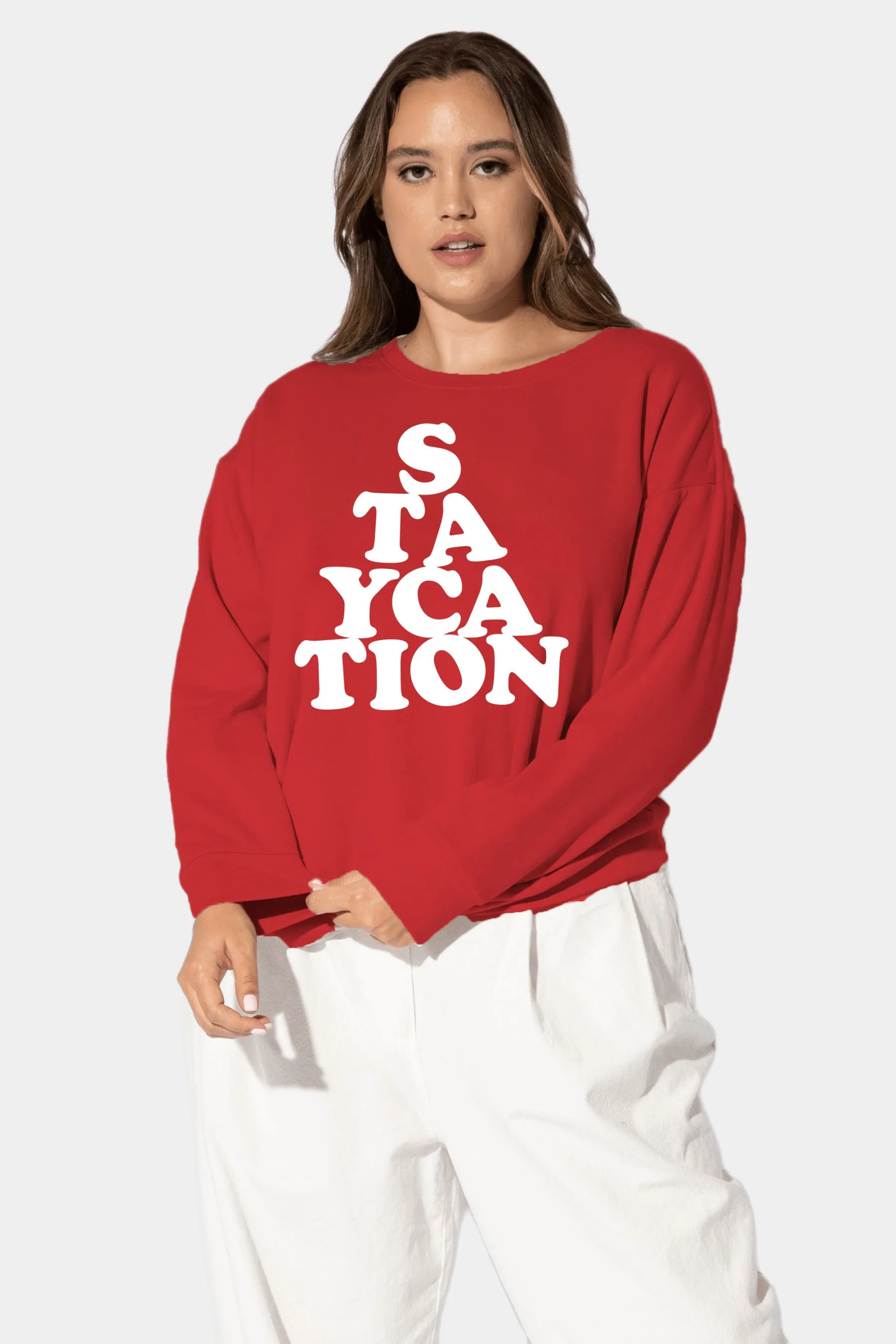STAYCATION Sweatshirt sold by Lord & Taylor