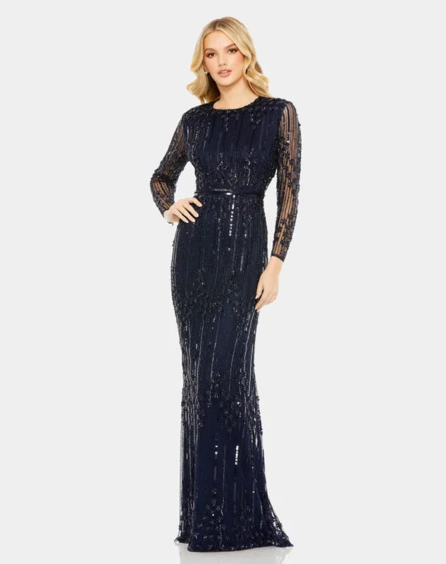 Embellished Long Sleeve Column Gown sold by Lord & Taylor