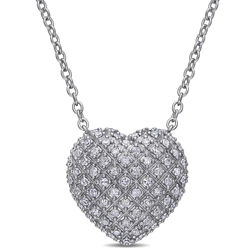 Diamond Clustered Heart Necklace sold by Lord & Taylor