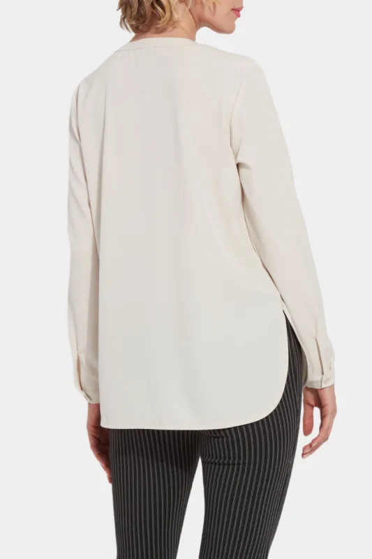 Aria Stretch Woven Top sold by Lord & Taylor