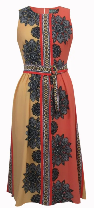 Printed Belted Crepe Dress sold by Lord & Taylor