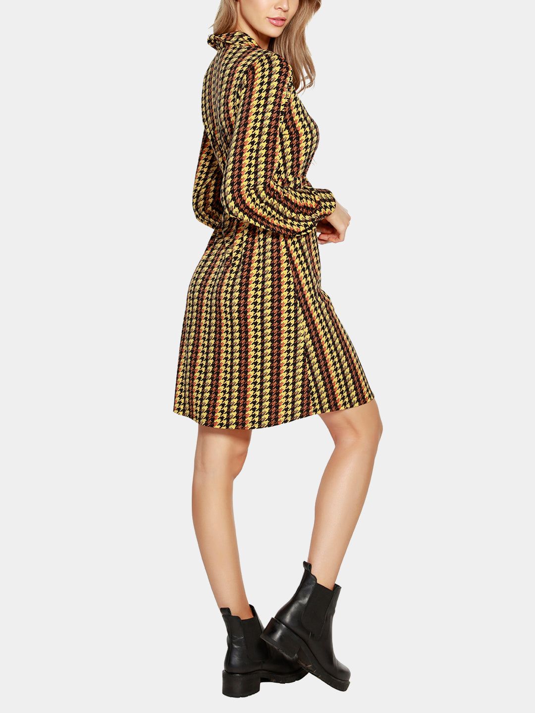 Belldini Black Label Houndstooth Long Sleeve Shirt Dress sold by Lord & Taylor product image thumbnail 8