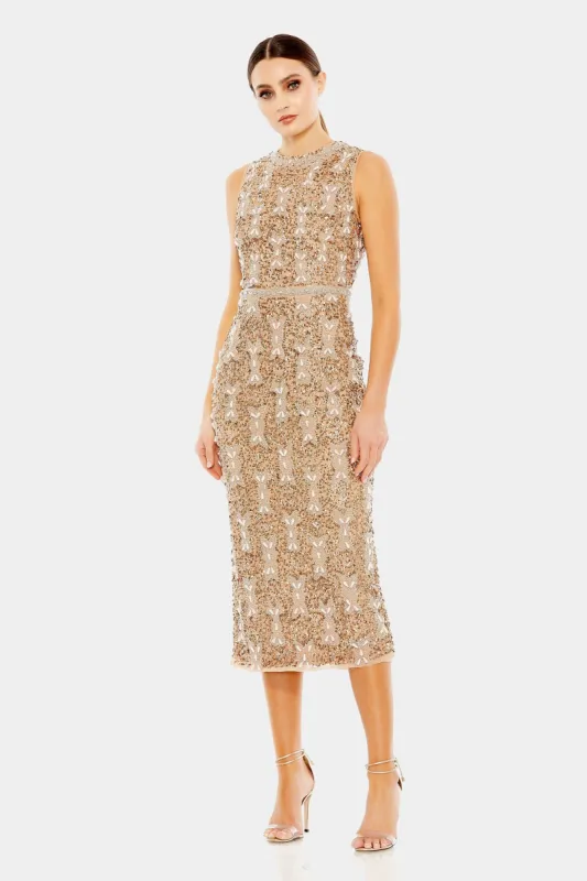 Embellished High Neck Sleeveless A Line Dress sold by Lord & Taylor
