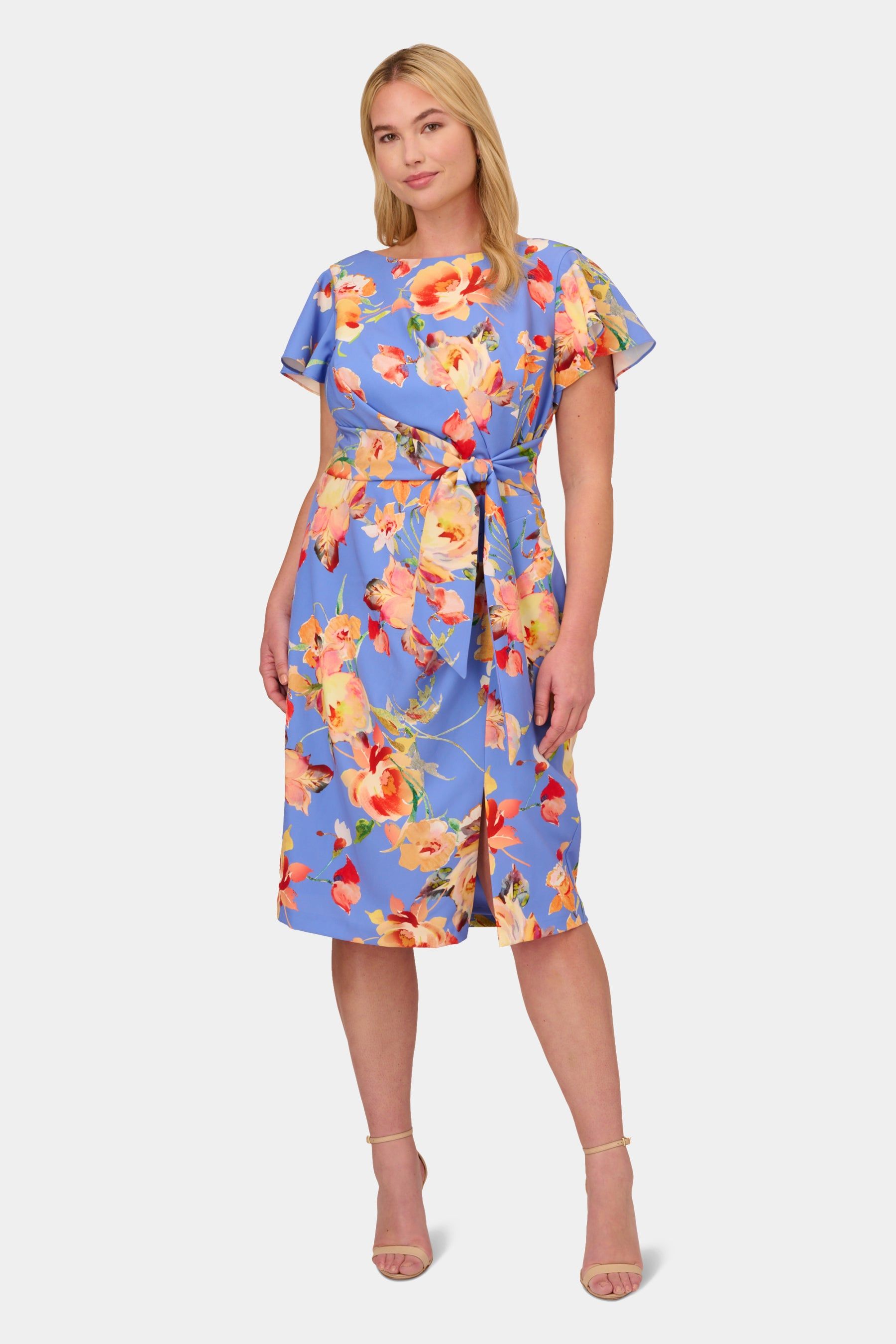 Printed Midi Tie Front Dress sold by Lord & Taylor