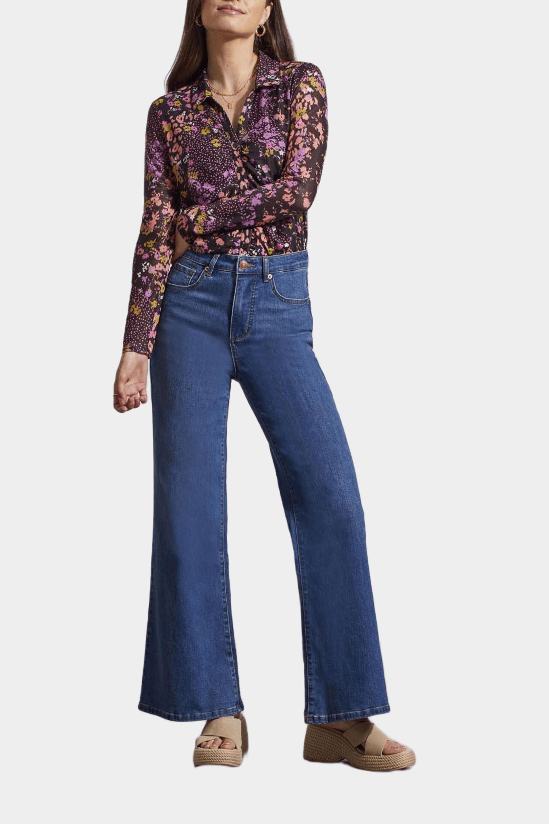 Brooke Hugging Palazzo Jeans sold by Lord & Taylor