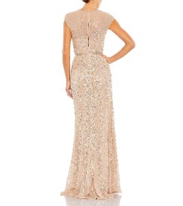 Embellished Illusion High Neck Cap Sleeve Gown sold by Lord & Taylor