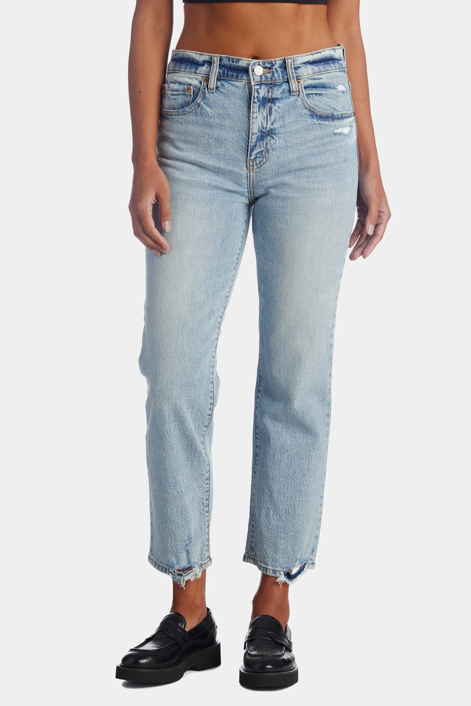 Straight Up High Rise Straight Leg Jeans sold by Lord & Taylor product image thumbnail 4