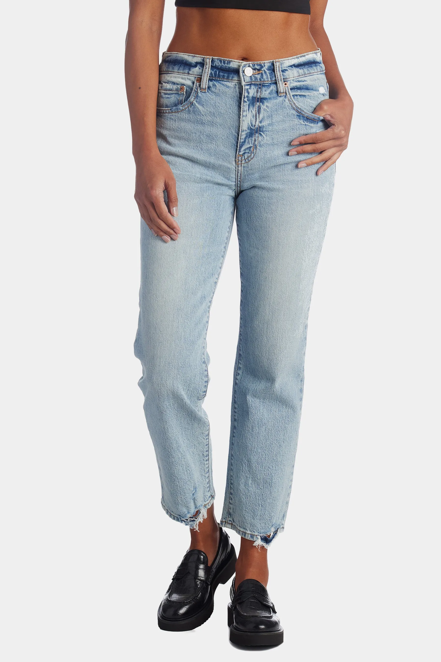 Straight Up High Rise Straight Leg Jeans sold by Lord & Taylor product image thumbnail 2