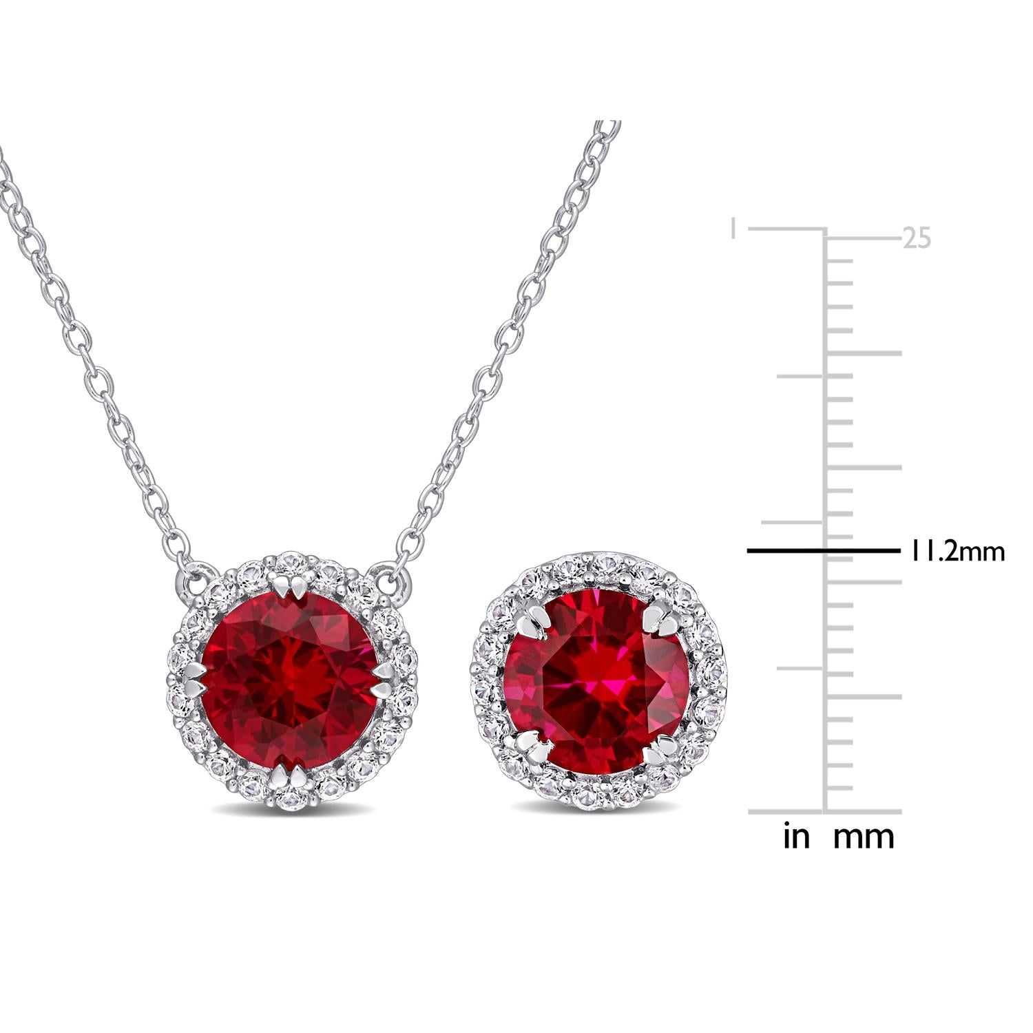 Created Ruby and Created White Sapphire Earrings & Necklace Set sold by Lord & Taylor product image thumbnail 2