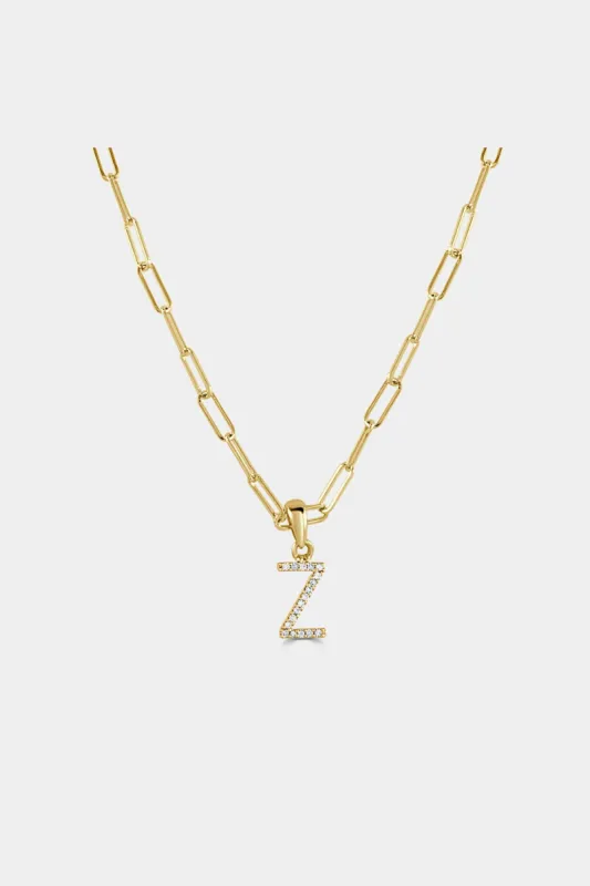 Baby Rectangle Diamond Intial Necklace  Z sold by Lord & Taylor