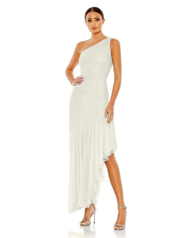Embellished Floral Detail One Shoulder Gown sold by Lord & Taylor