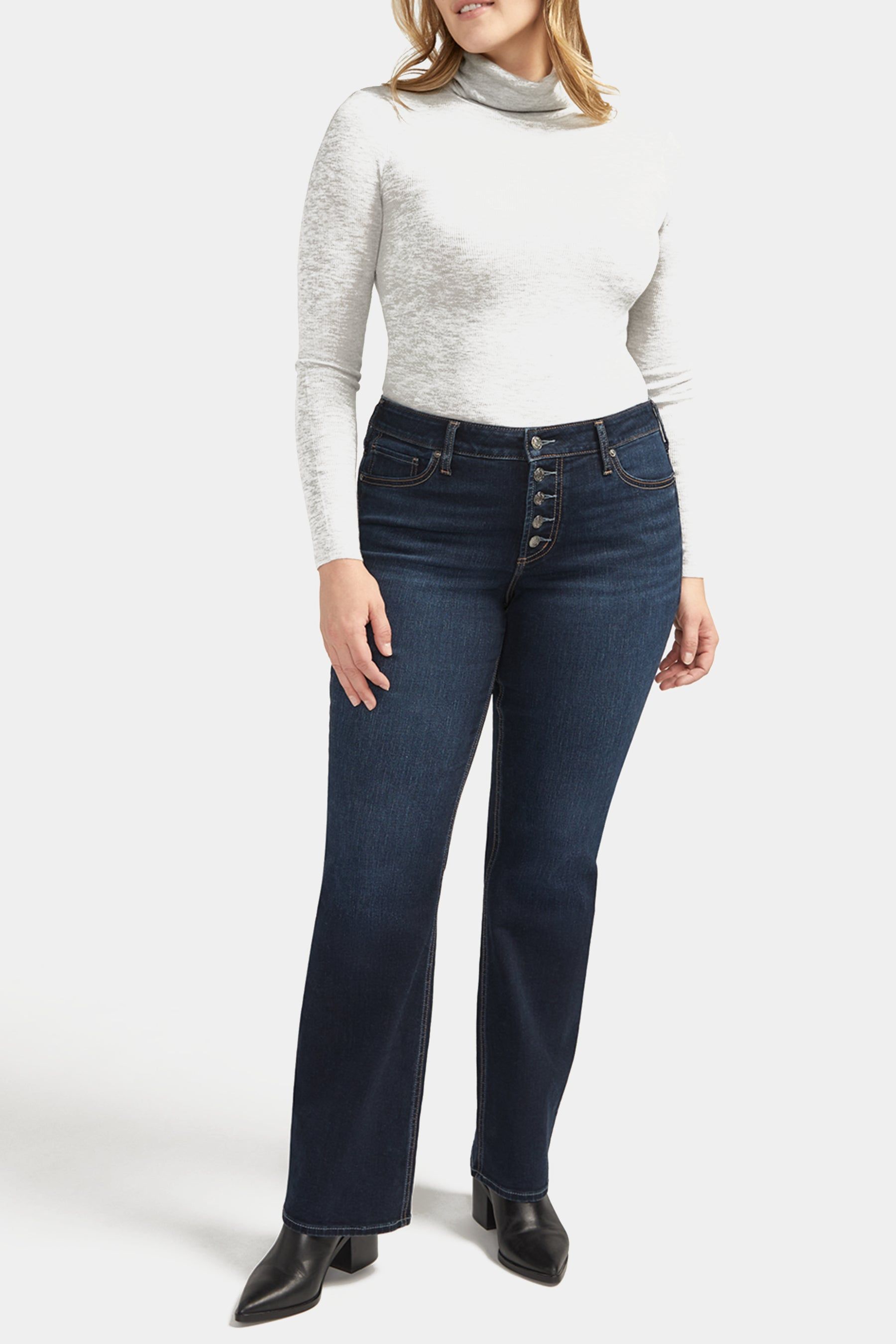 Plus Size Suki Mid Rise Curvy Fit Slim Bootcut Jeans sold by Lord & Taylor