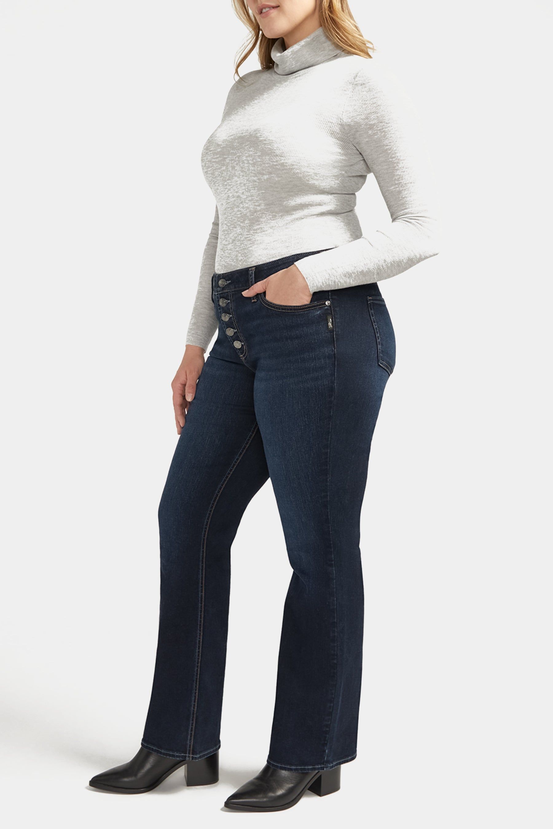 Plus Size Suki Mid Rise Curvy Fit Slim Bootcut Jeans sold by Lord & Taylor product image thumbnail 4