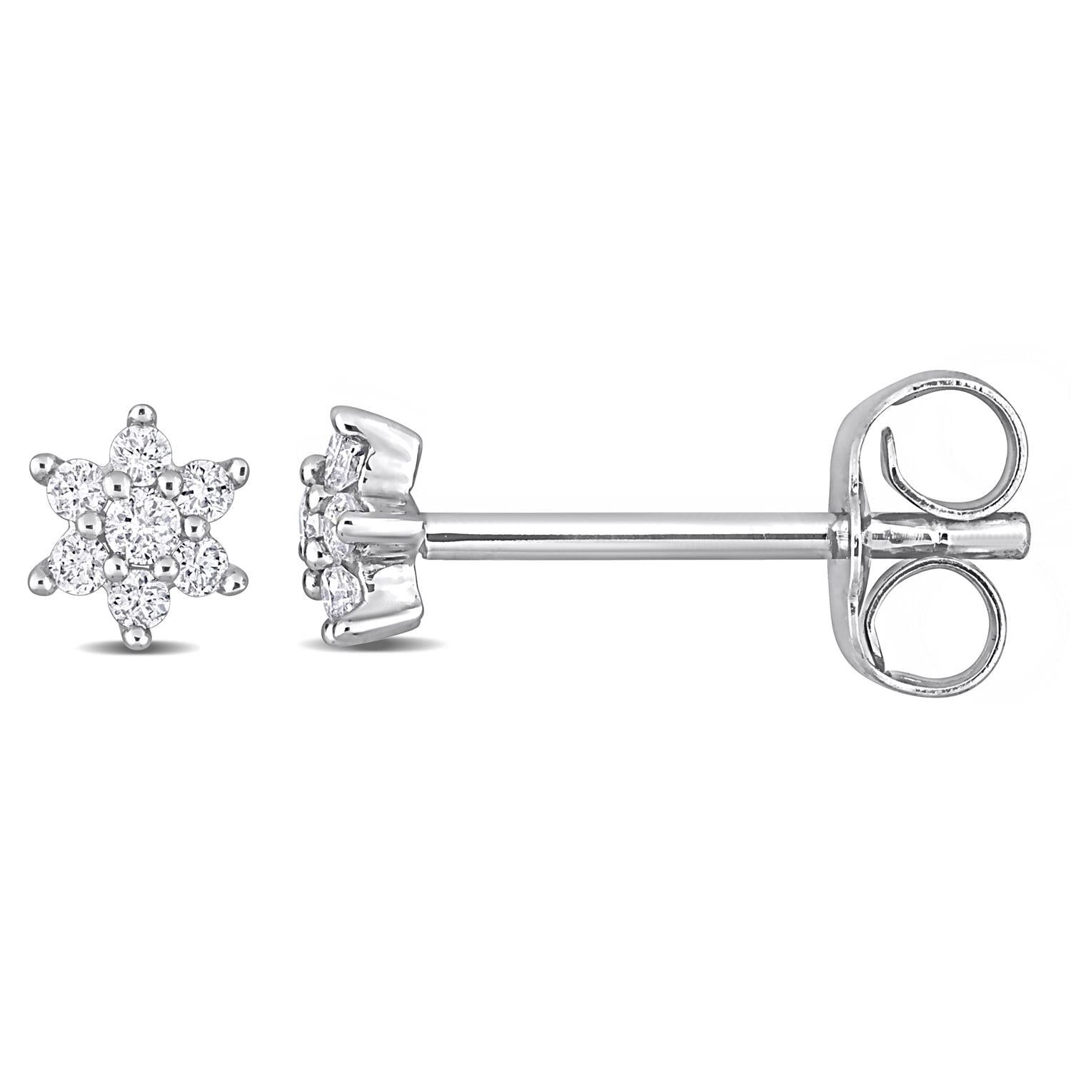 Diamond Floral Stud Earrings sold by Lord & Taylor product image thumbnail 4