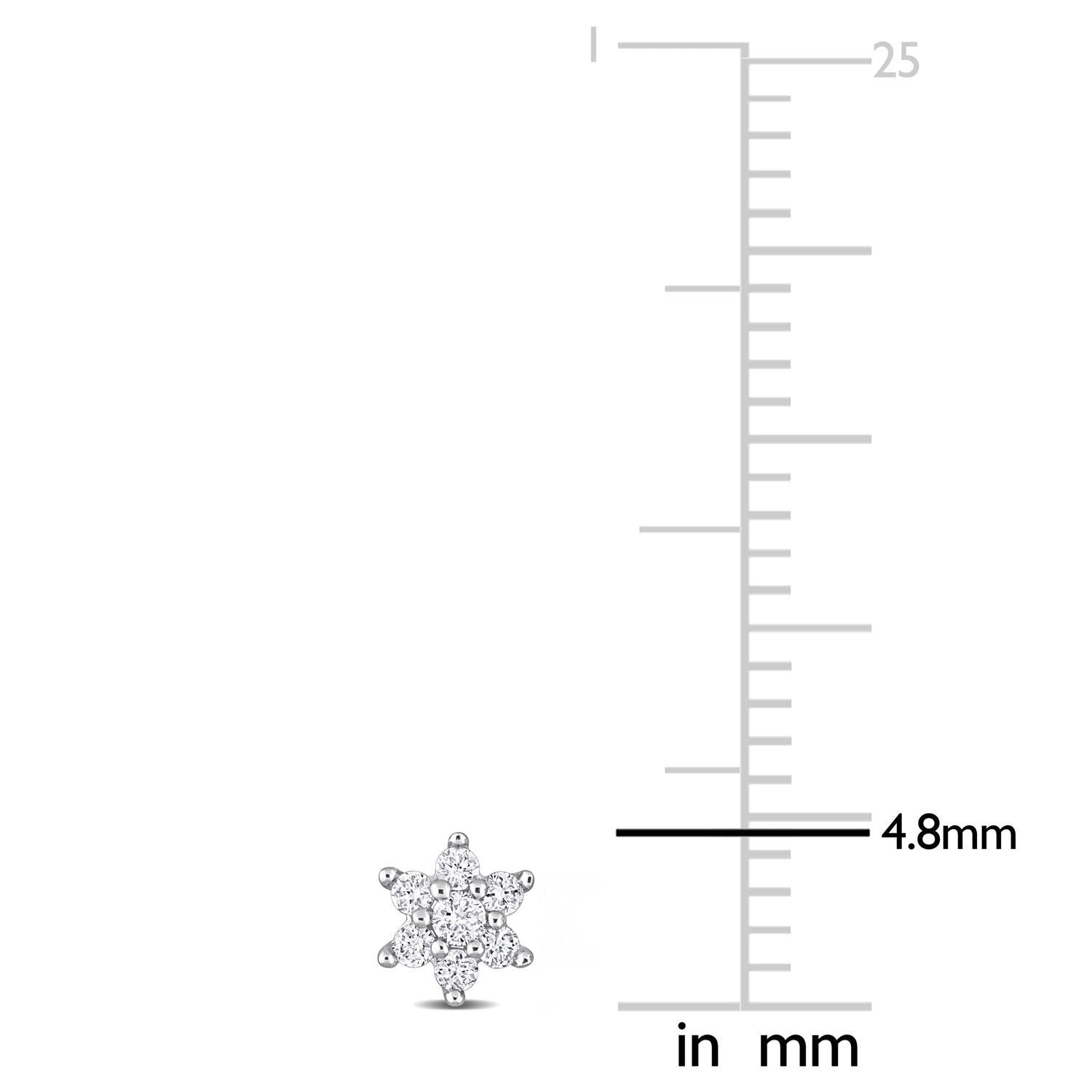 Diamond Floral Stud Earrings sold by Lord & Taylor product image thumbnail 2