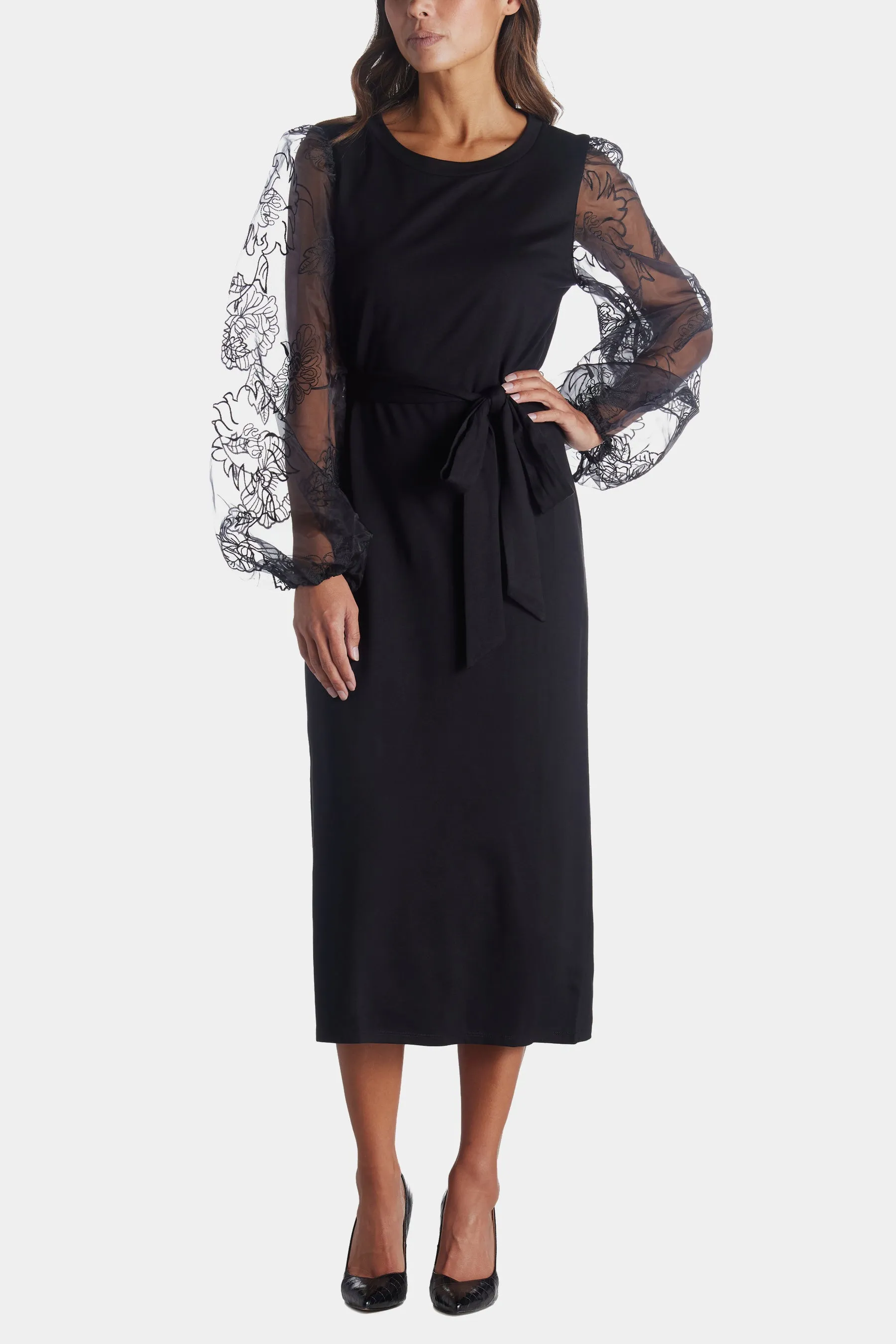 Novelty Balloon Sleeve Midi Dress sold by Lord & Taylor product image thumbnail 3