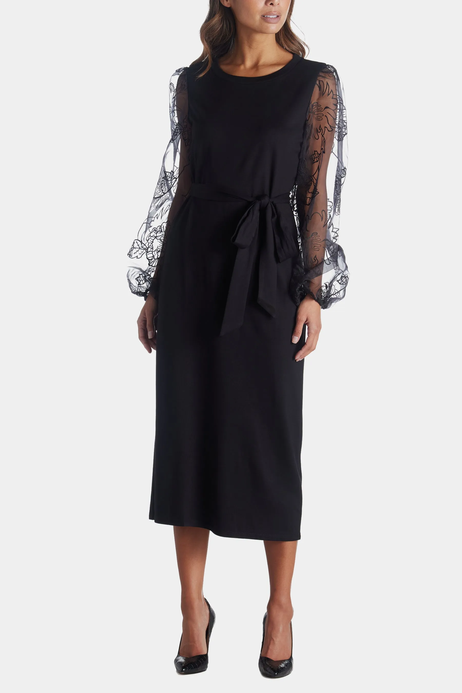 Novelty Balloon Sleeve Midi Dress sold by Lord & Taylor