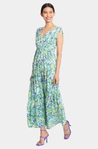 Asymmetrical Tier Maxi Dress With Shoulder Gathers sold by Lord & Taylor