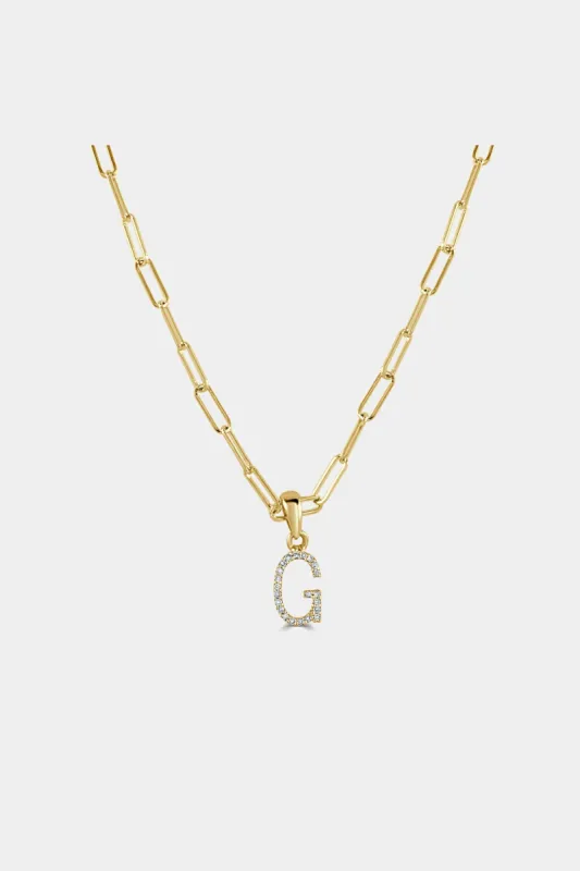 Baby Rectangle Diamond Intial Necklace   G sold by Lord & Taylor