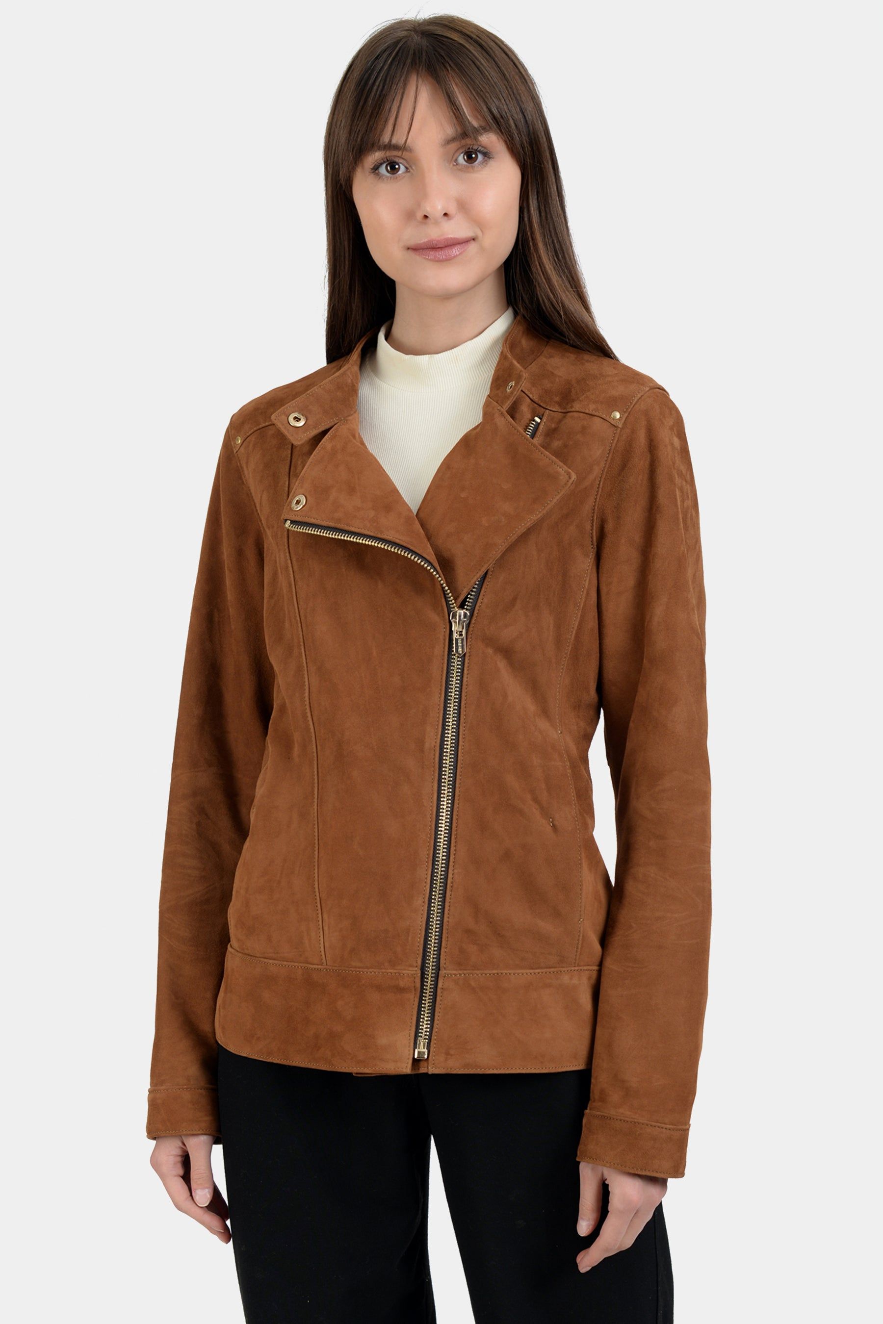 Suede Leather Biker Jacket sold by Lord & Taylor