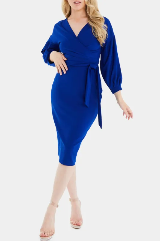 3/4 Sleeve  Wrap Midi Dress sold by Lord & Taylor
