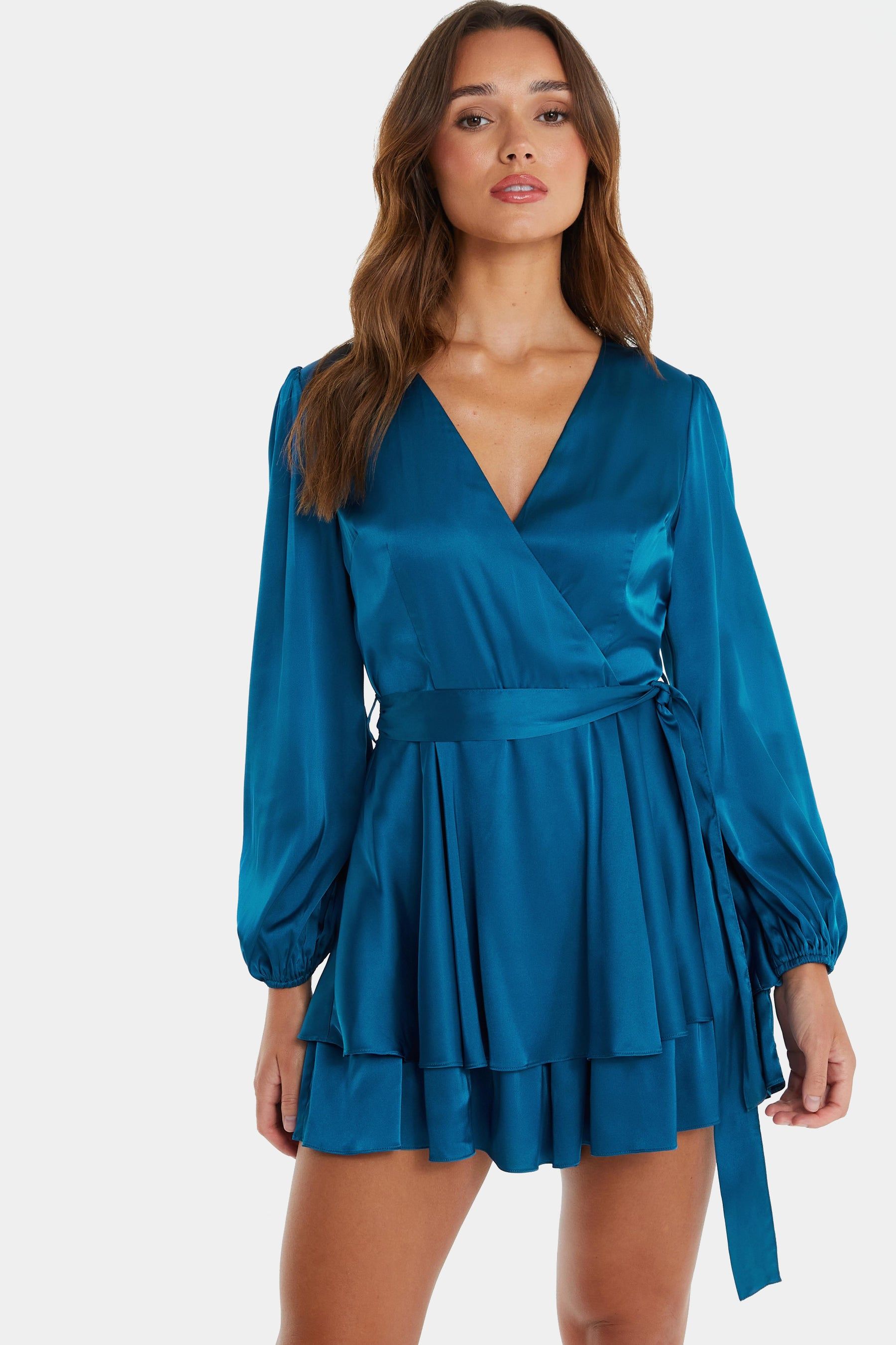 Satin Balloon Sleeve Frill Romper sold by Lord & Taylor