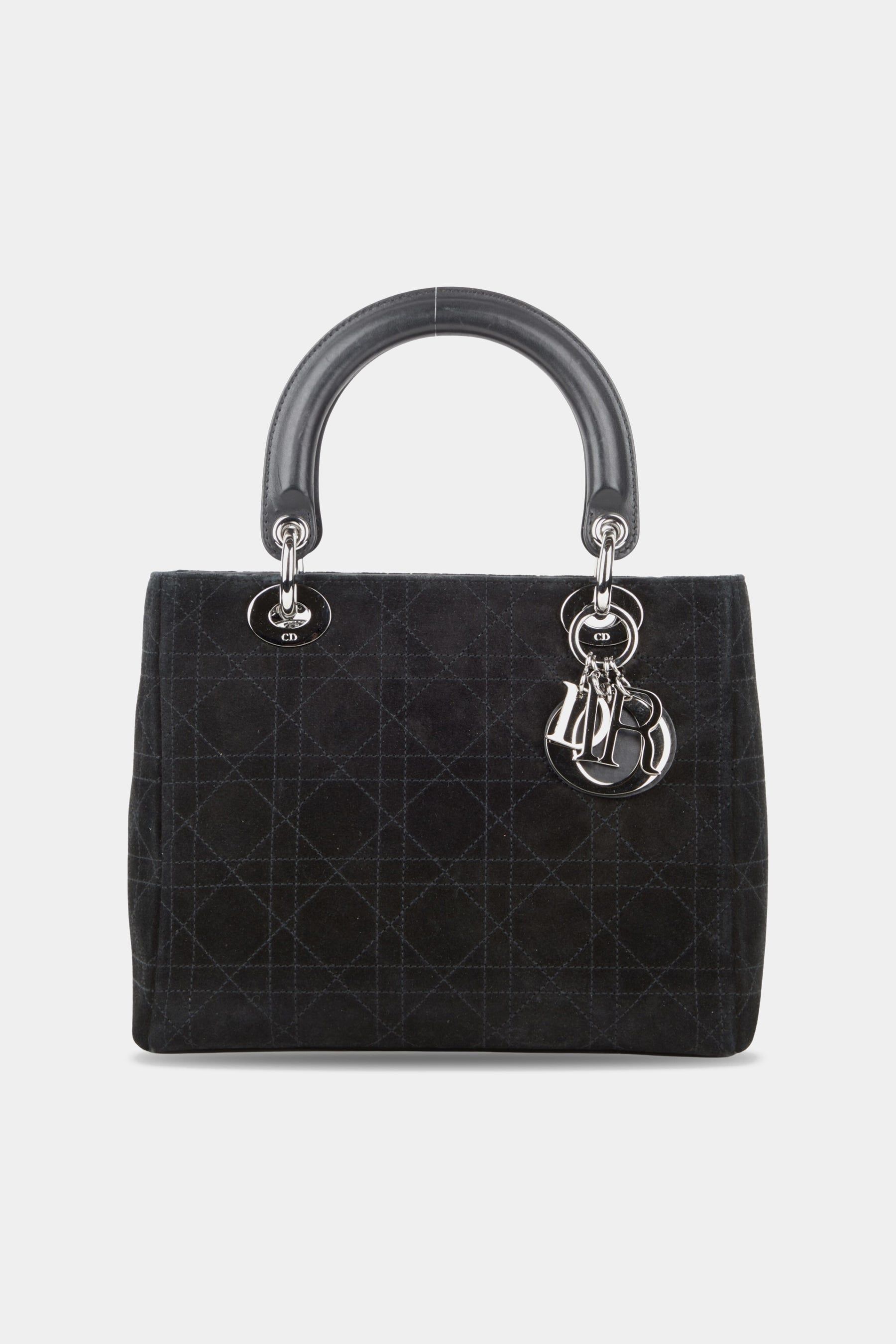 Suede Medium Cannage Lady Dior SHW No Strap Tote Bag sold by Lord & Taylor