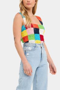 Colorblock Crochet Tank Top sold by Lord & Taylor