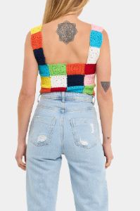 Colorblock Crochet Tank Top sold by Lord & Taylor