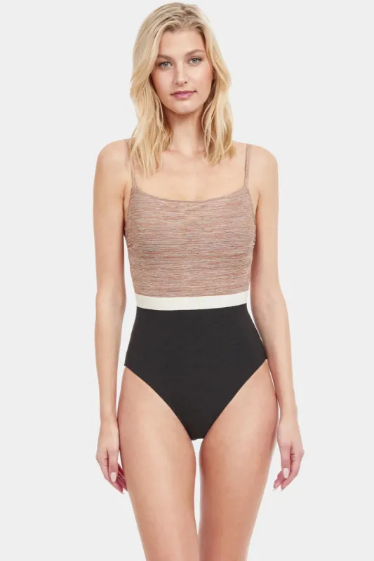 Serenity Colorblock Square Neck One Piece sold by Lord & Taylor