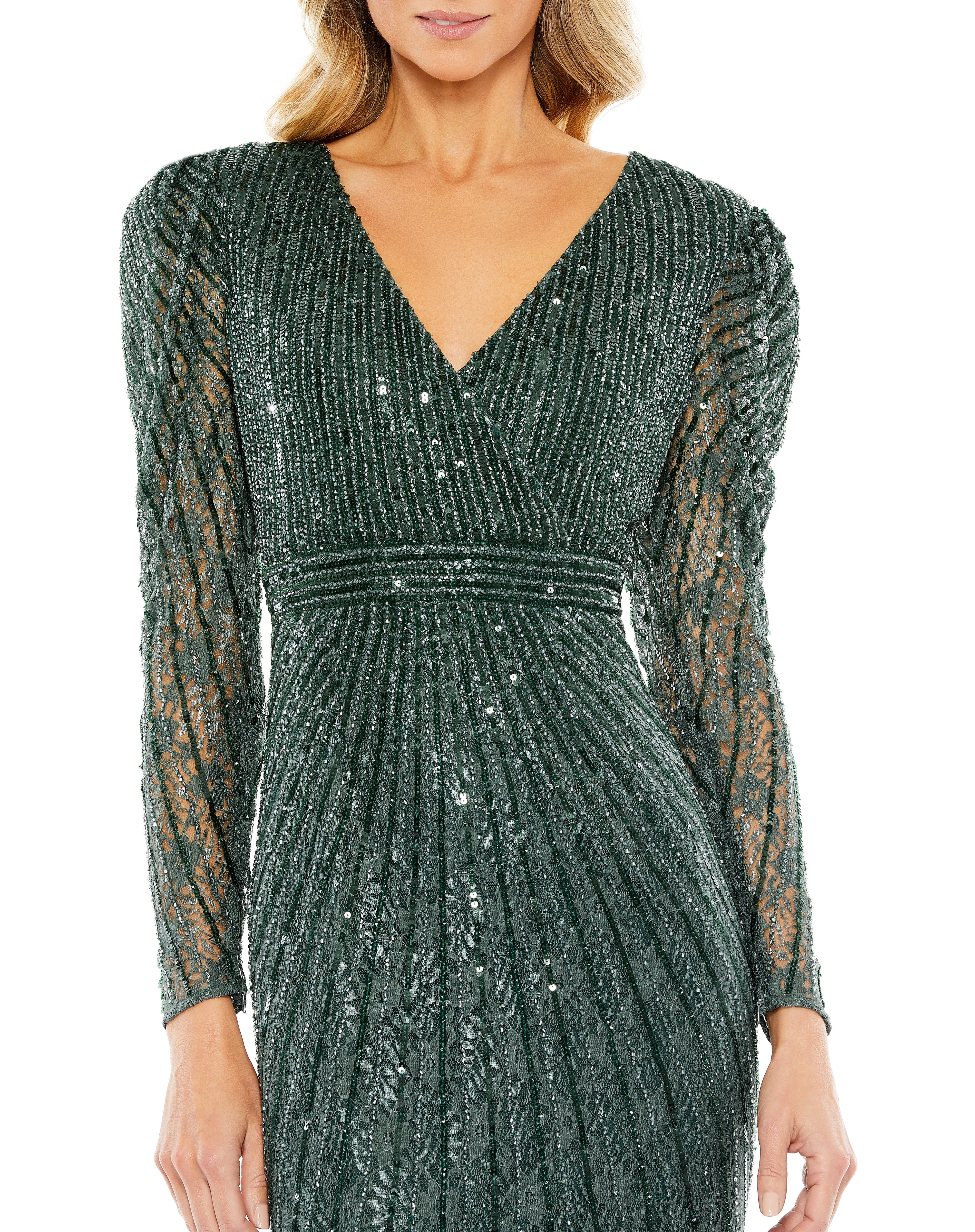 Beaded Lace Long Sleeve Mini Dress sold by Lord & Taylor product image thumbnail 8