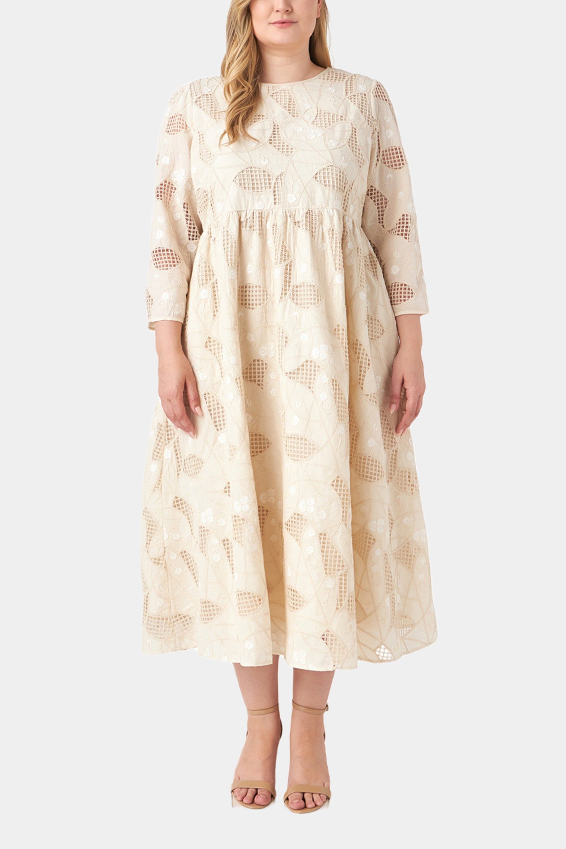 Embroidered Lace Midi Dress sold by Lord & Taylor
