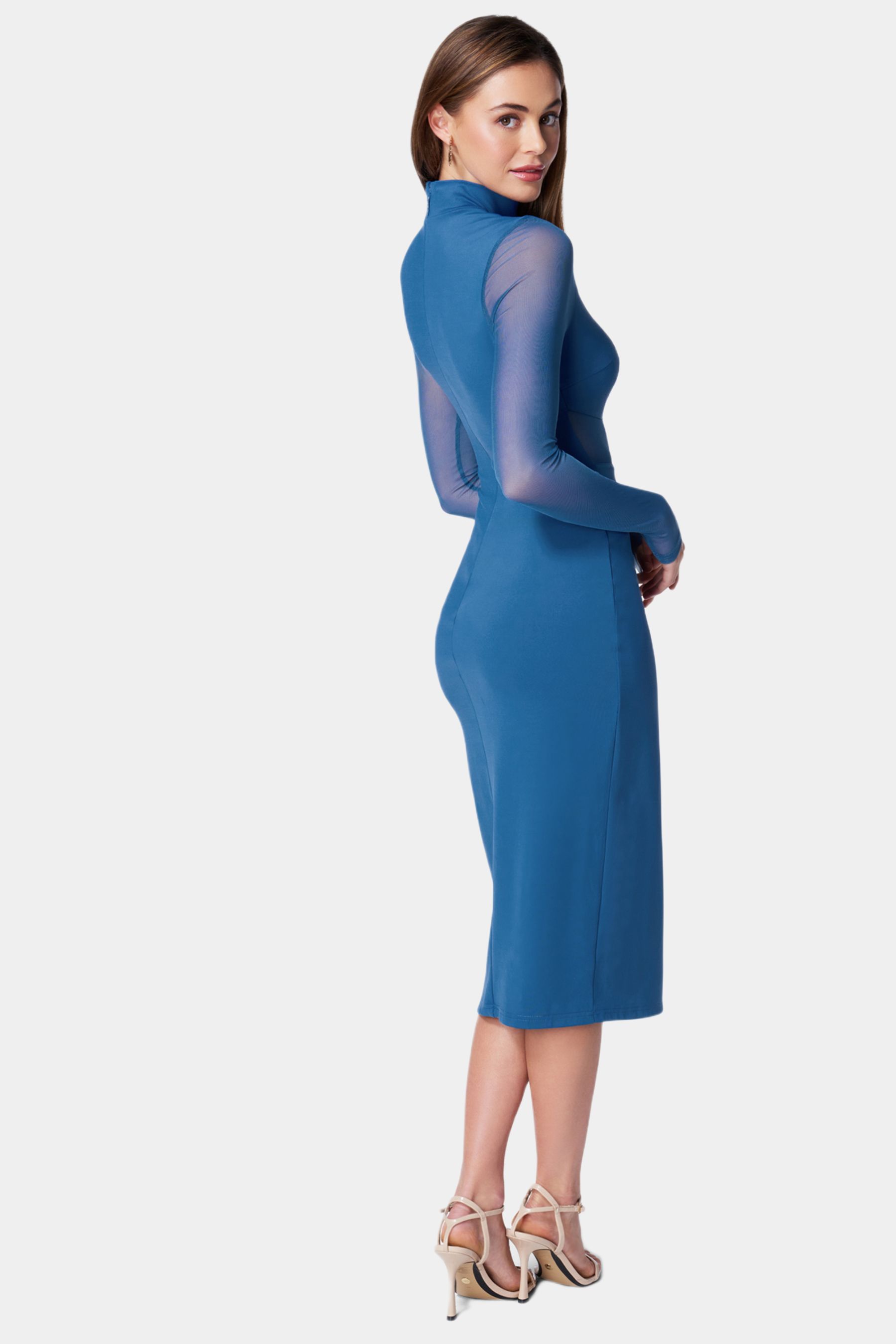 Long Sleeve Mesh Inset Midi Dress sold by Lord & Taylor product image thumbnail 2