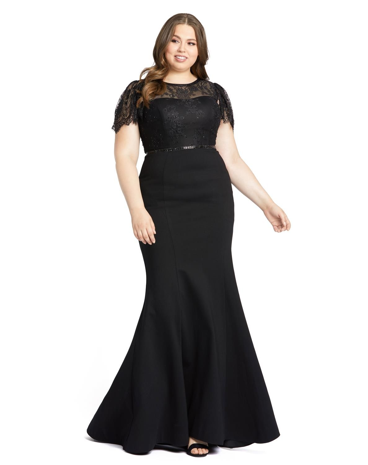 Lace Illusion High Neck Cap Sleeve Gown sold by Lord & Taylor product image thumbnail 5