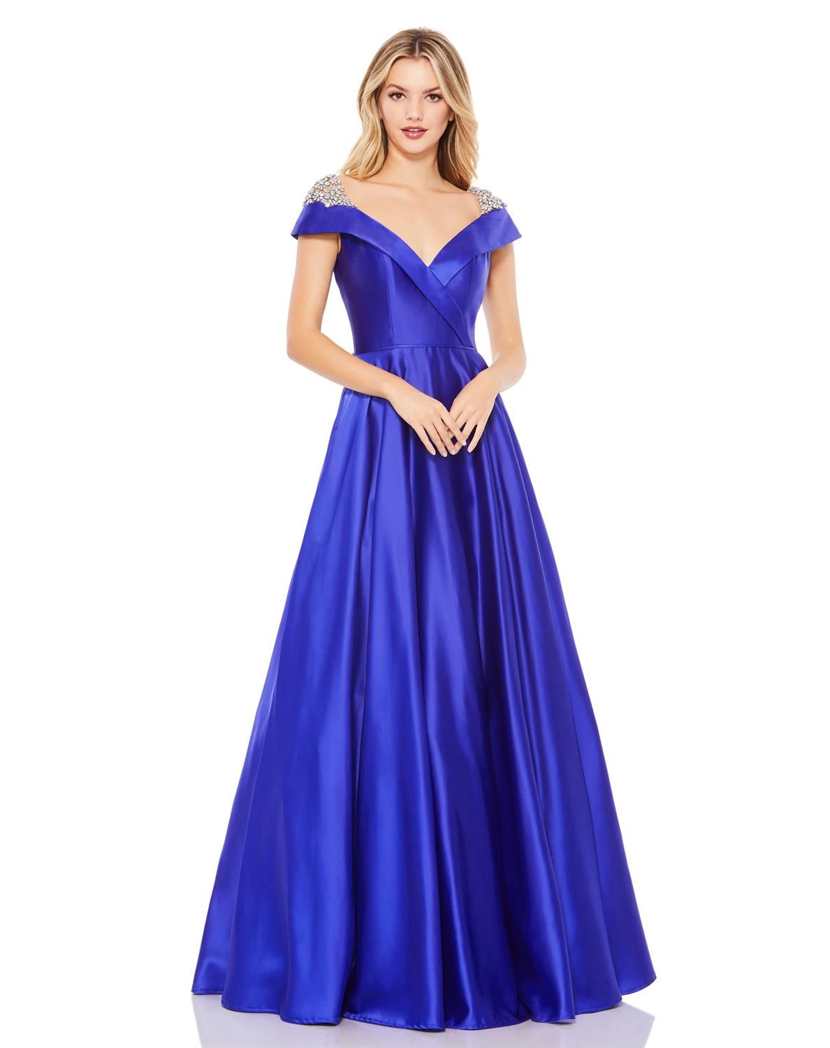 Embellished Cap Sleeve V Neck A Line Gown sold by Lord & Taylor product image thumbnail 4